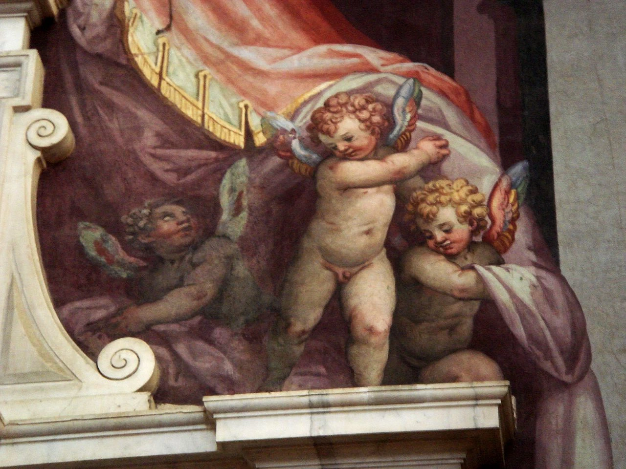 Dettaglio della decorazione ad affresco per la Tomba di Michelangelo Buonarroti